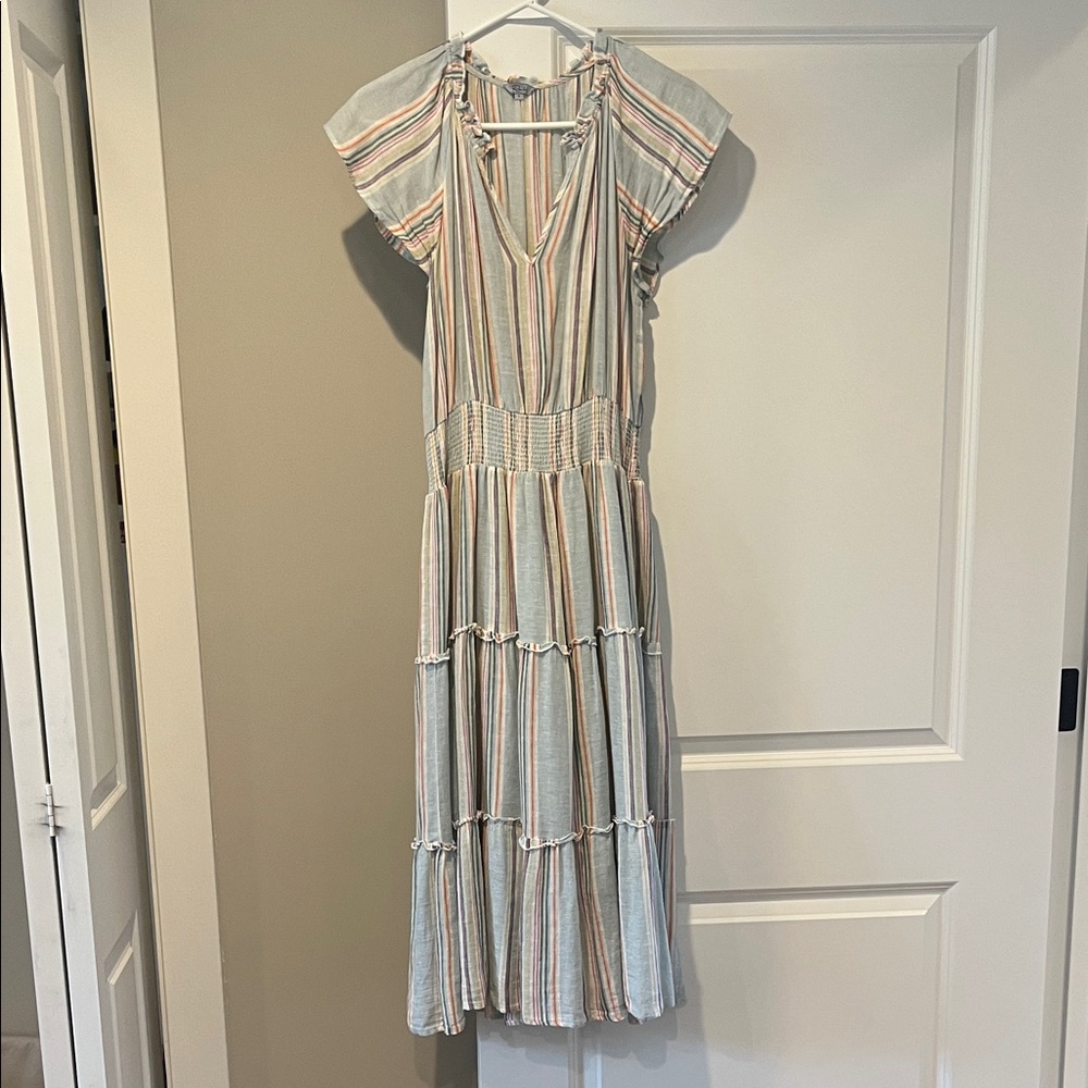 Rails Mint Striped Tiered Maxi Dress